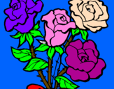 Desenho Ramo de rosas pintado por cleanne