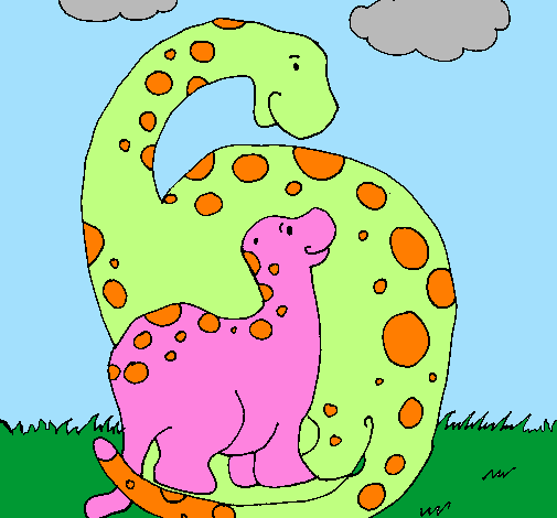 Desenho Dinossauros pintado por EVA