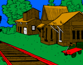Desenho Estação de comboio pintado por Eduardo