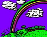 Desenho Arco-íris pintado por Lírio dos Vales
