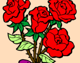 Desenho Ramo de rosas pintado por gabriela e daniel