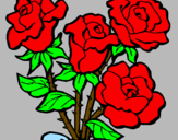 Desenho Ramo de rosas pintado por cleanne