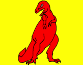 Desenho Tiranossauro rex pintado por carnotauro
