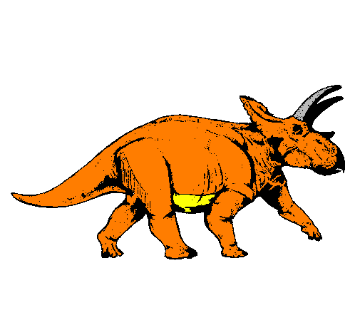 Desenho Tricerátopo pintado por cabu do dinossauro rei