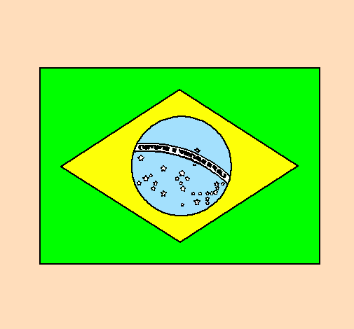Desenho Brasil pintado por Bandeira do brasil