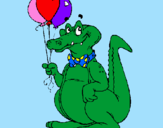 Desenho Crocodilo com balões pintado por kaio emanuel frigério