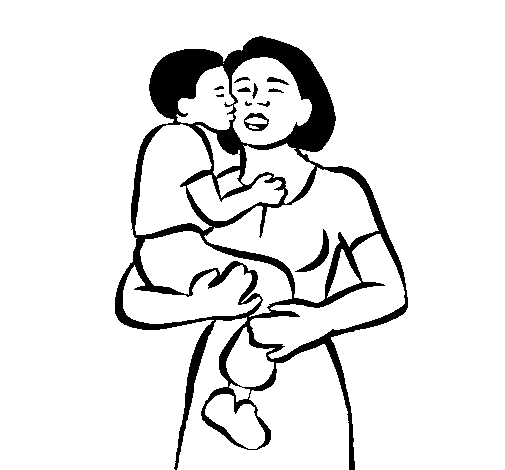 Desenho Beijo maternal pintado por fff