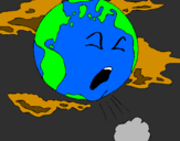 Desenho Terra doente pintado por gabriel(pb-capina grande)