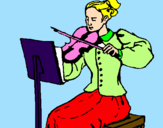 Desenho Dama violinista pintado por gabryella raffaela santos