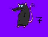 Desenho Rato pintado por ratazana s