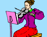 Desenho Dama violinista pintado por JADI RAFFAELA