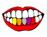 Desenho Boca e dentes pintado por Eliaquim