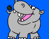 Desenho Hipopótamo pintado por lucas