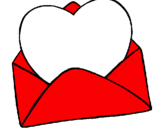 Desenho Coração num envelope pintado por Feliz Dia das Mães!!