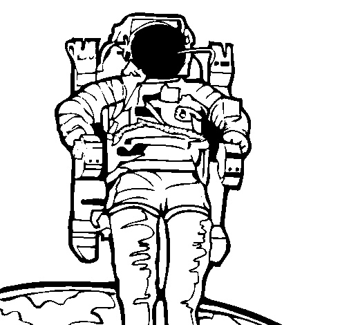 Desenho Astronauta pintado por zezito e monica