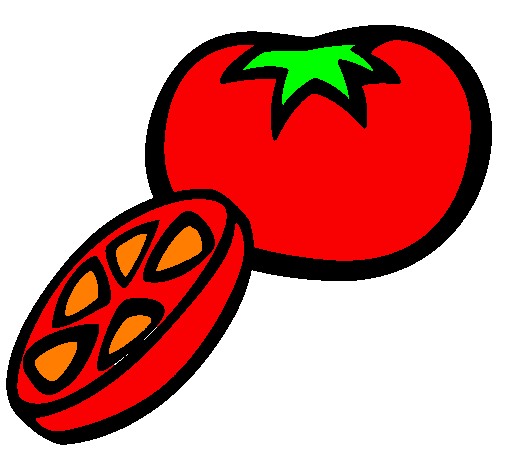 Desenho Tomate pintado por legumes