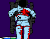 Desenho Astronauta pintado por kiba e saskue
