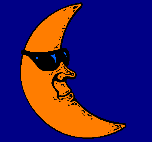 Lua com óculos de sol