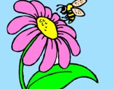 Desenho Margarida com abelha pintado por carol  s2  gustavo