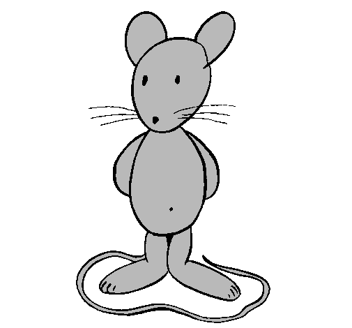 Desenho Rata de pé pintado por ratinho