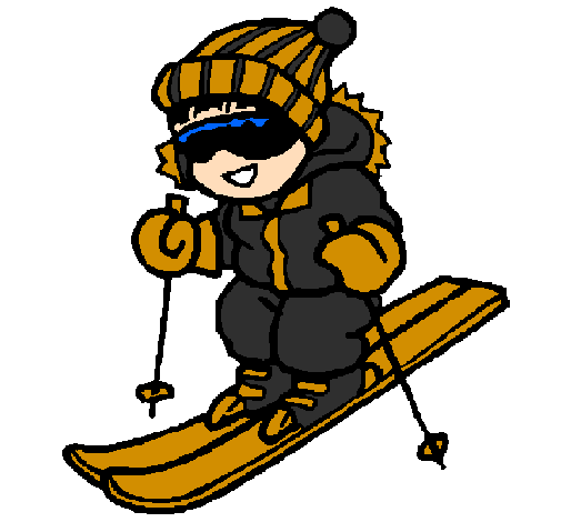 Menino a esquiar