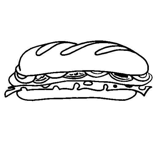 Desenho Sanduíche vegetal pintado por sanduiche