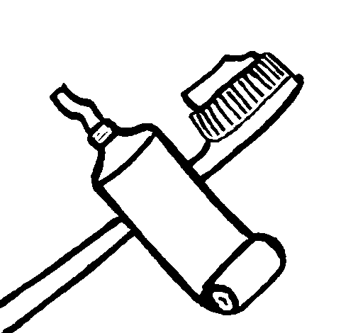 Desenho Escova de dentes pintado por f