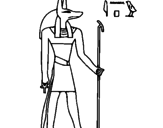 Desenho Anubis pintado por B