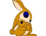 Desenho Mãe coelho pintado por Anielly