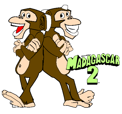 Desenho Madagascar 2 Manson & Phil 2 pintado por   macaco