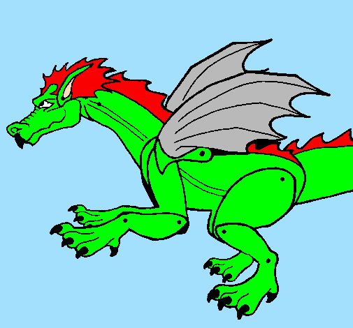 Desenho Dragão feroz pintado por  dragau 3