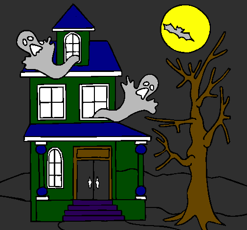 Desenho Casa do terror pintado por arthur