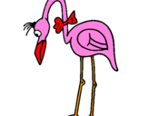 Desenho Flamingo com passarita pintado por camila