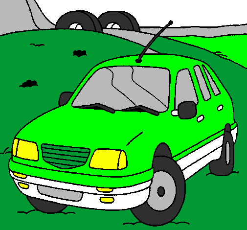 Desenho de Carro na estrada para Colorir - Colorir.com