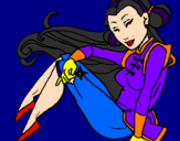 Desenho Princesa ninja pintado por clara