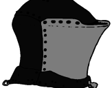 Desenho Capacete de cavaleiro  pintado por cavaleiro medieval