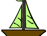 Desenho Barco veleiro pintado por joao otavio bender.