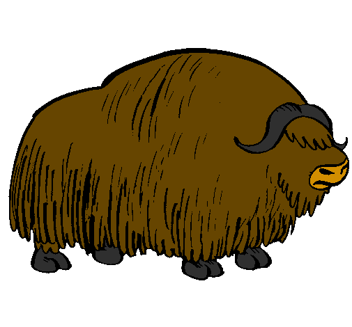 Desenho Bisonte  pintado por yak
