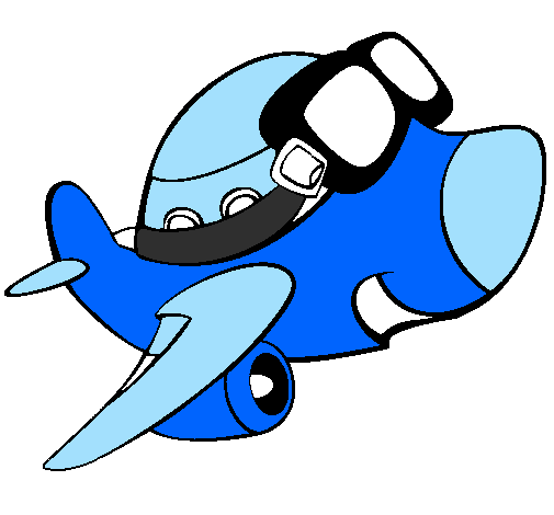 Desenho Avião pequeño II pintado por avião azul
