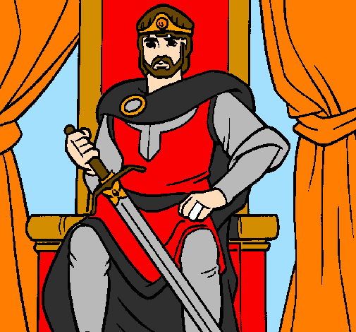 Desenho Cavaleiro rei pintado por cavaleiro medieval