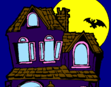 Desenho Casa do mistério pintado por adenilda