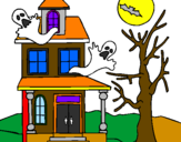 Desenho Casa do terror pintado por bruno