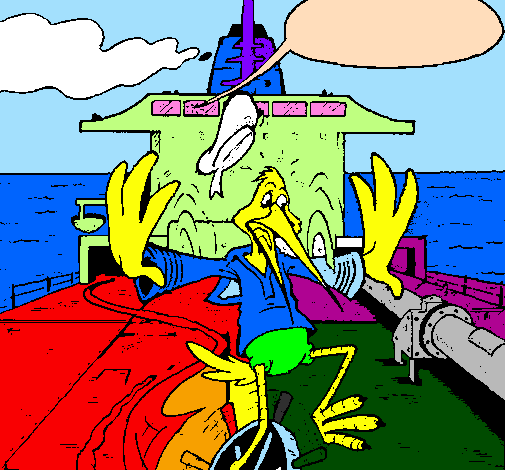 Cegonha num barco