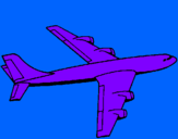Desenho Avião pintado por Caio Labaki