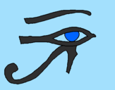 Desenho Olho de hórus pintado por nayara