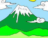 Desenho Monte Fuji pintado por MARCIA