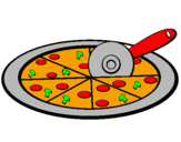 Desenho Pizza pintado por pe