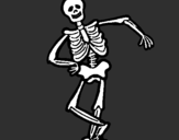 Desenho Esqueleto contente pintado por johnny napalm