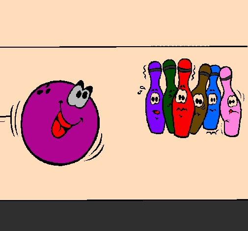 Desenho Bola de bowling pintado por joy stick