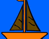 Desenho Barco veleiro pintado por ricardo